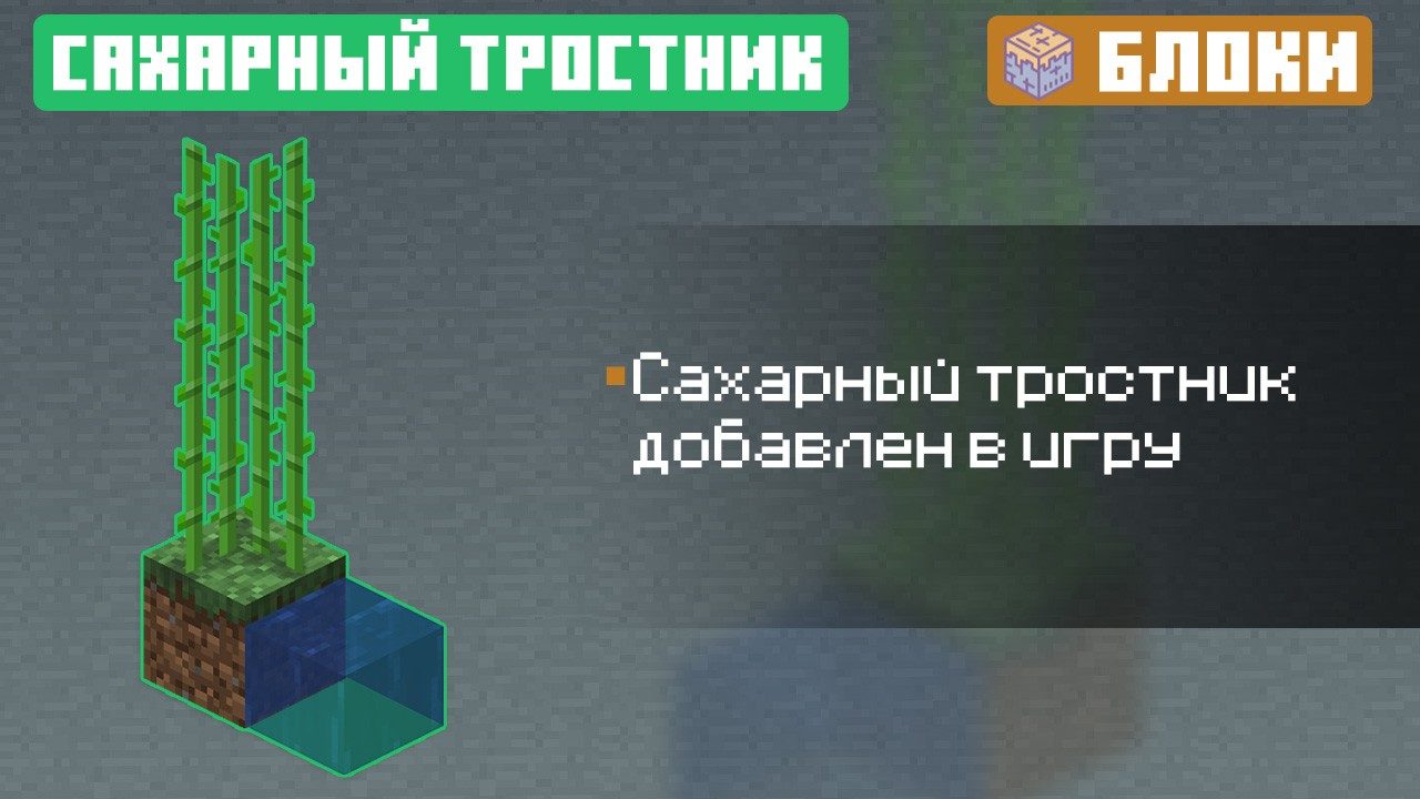 Сахарный тростник в Майнкрафт ПЕ 0.2