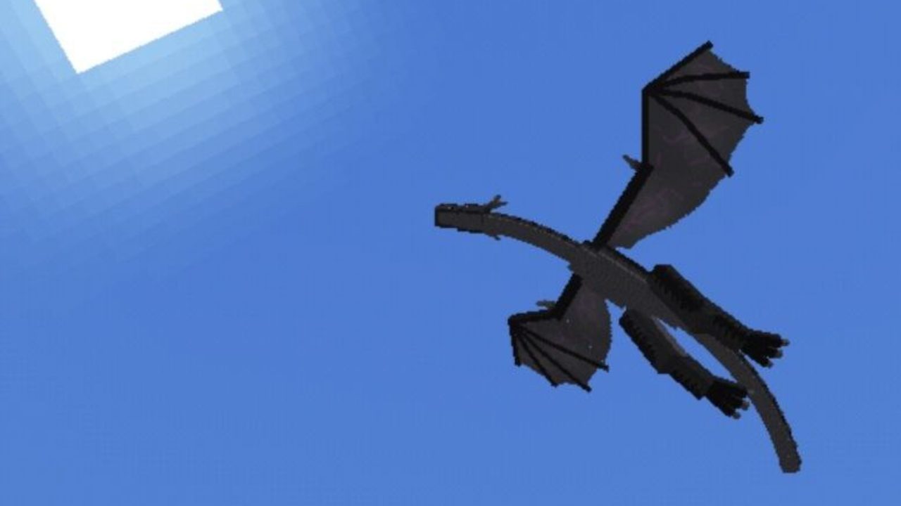 Дракон из Мода на Skyrim для Майнкрафт ПЕ