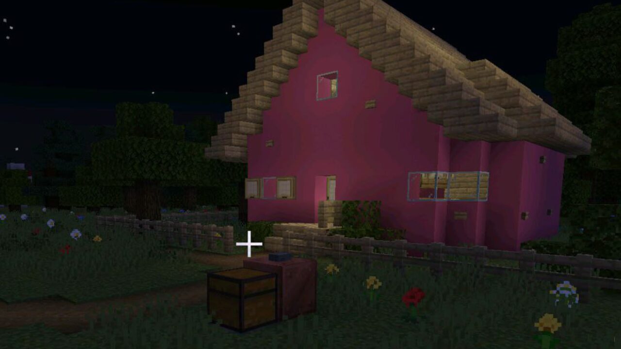 Дом Нюши снаружи на Карте на Смешариков для Minecraft PE