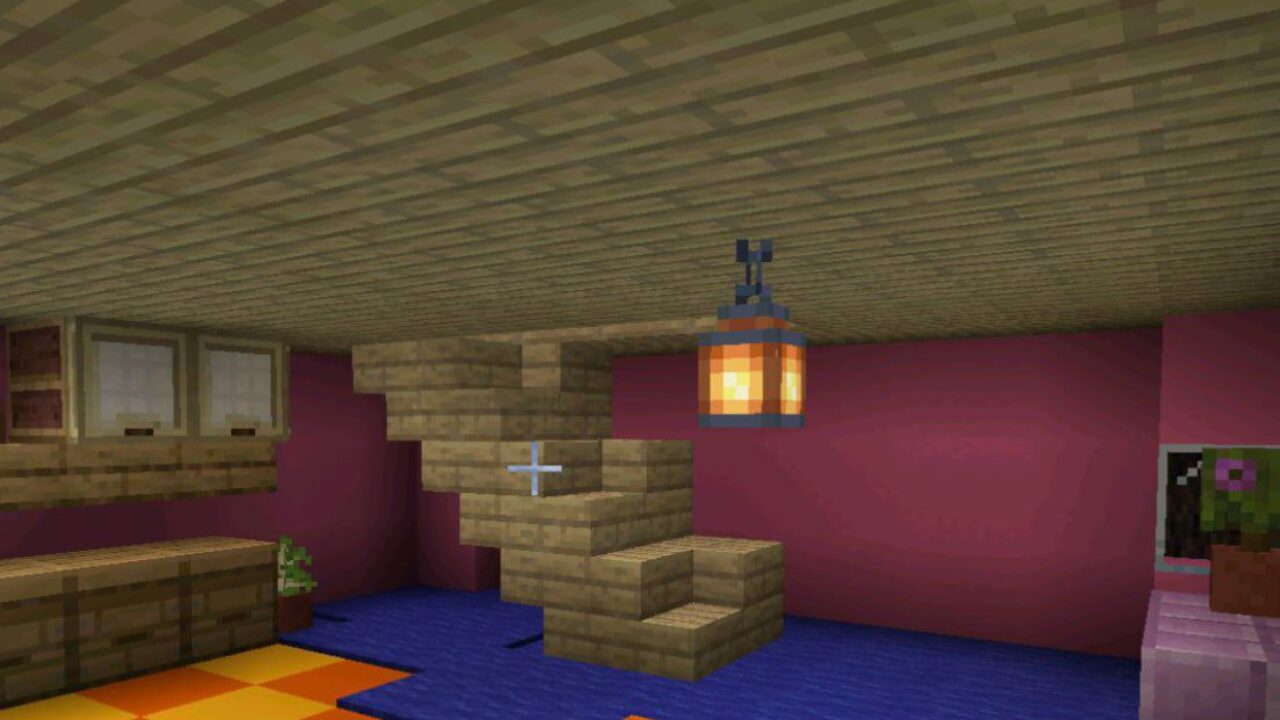 Дом Нюши внутри на Карте на Смешариков для Minecraft PE