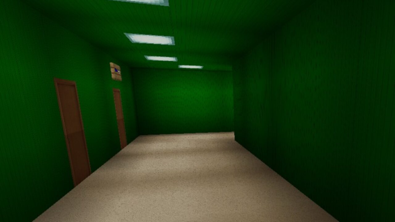 Зелёный коридор из Хоррор Карты на Дешевый Дом Майнкрафт ПЕ