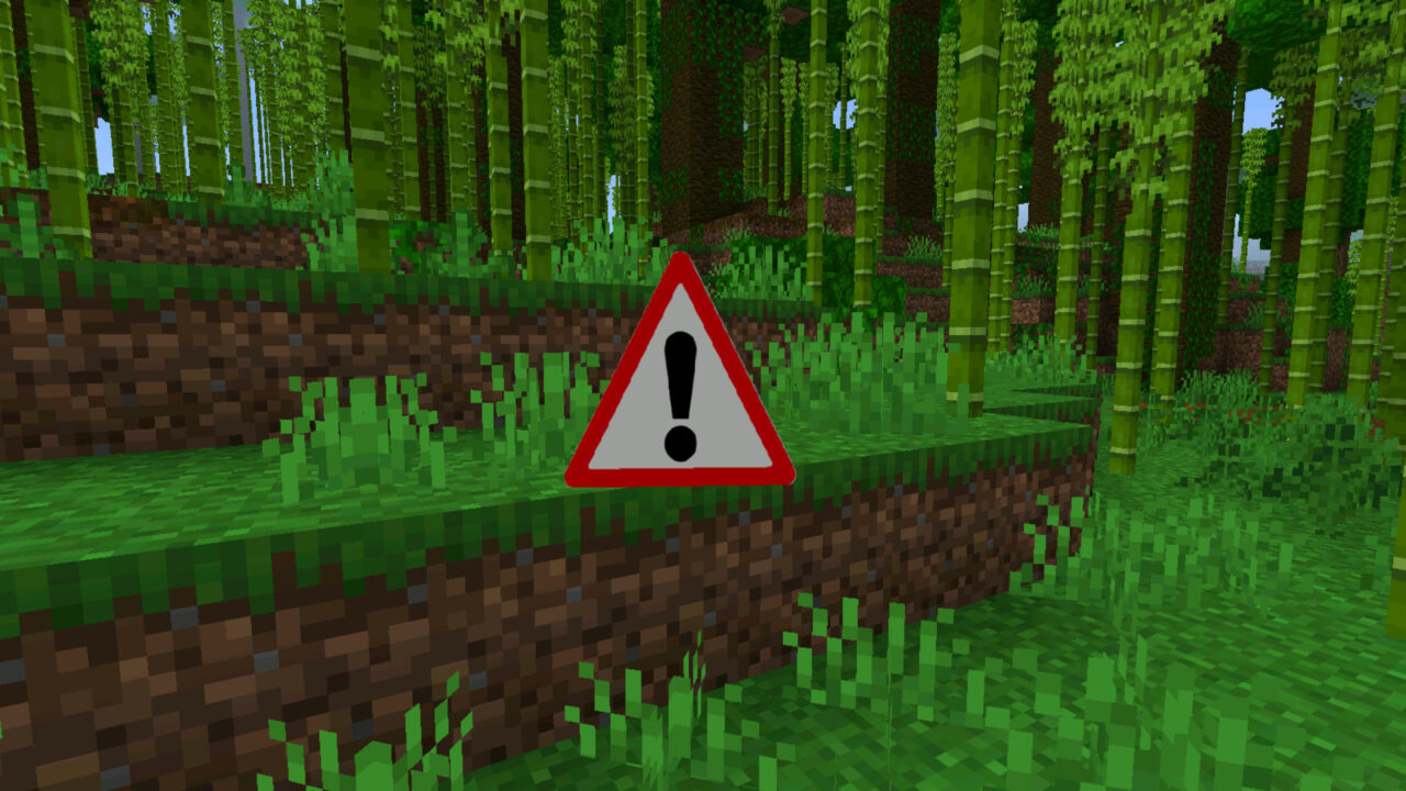 Предупреждение из Мода на Дорожные знаки на Minecraft PE