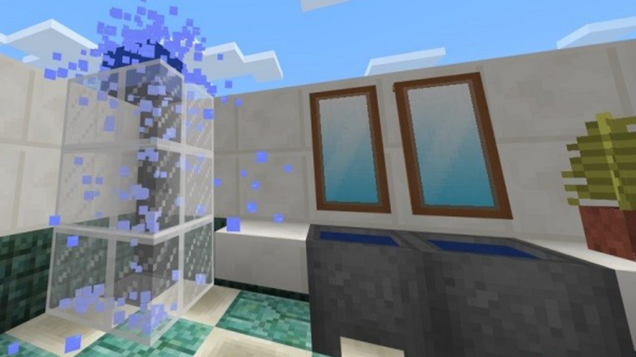 Как создать душ в Minecraft PE.