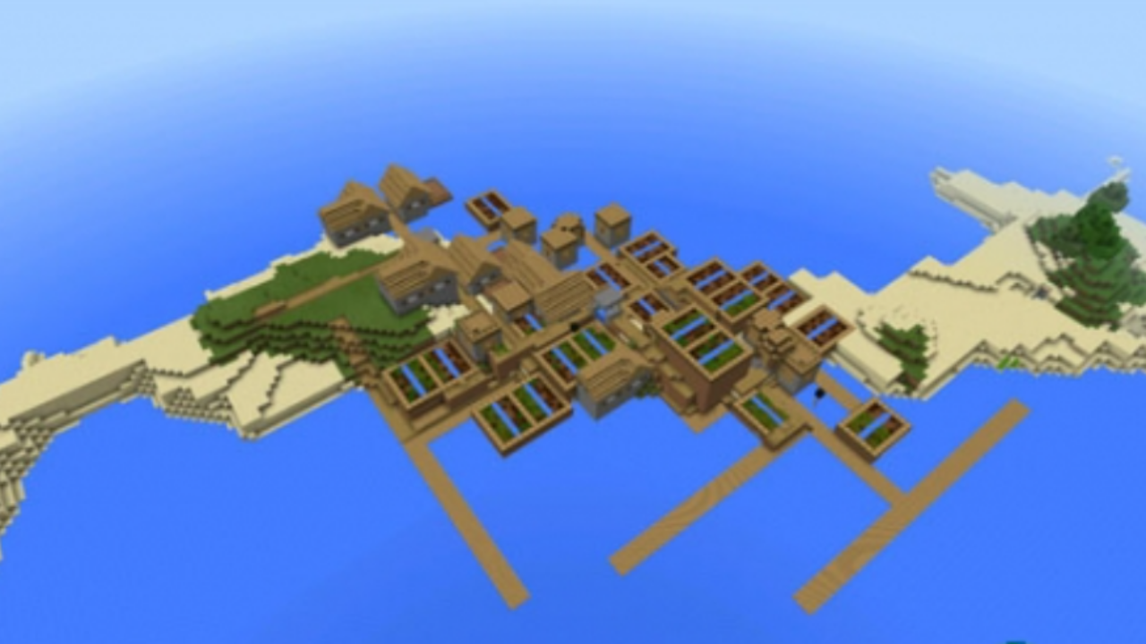 Сид для Minecraft PE: Остров с Двойной Деревней [0.13.X]