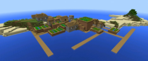 Сид для Minecraft PE: Остров с Двойной Деревней [0.13.X]