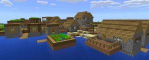 Сид для Minecraft PE: Остров с Двойной Деревней [0.13.X]