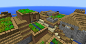 Сид для Minecraft PE: Остров с Двойной Деревней [0.13.X]