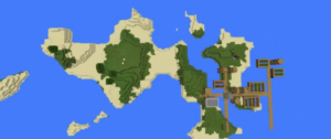 Сид для Minecraft PE: Деревня на острове с кузницей [0.15.x]