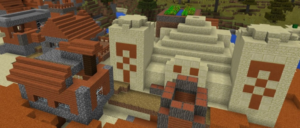 Сид для Minecraft PE: Поверхностный данж и деревня с храмом [1.0/0.17.0]