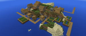 Сид для Minecraft PE: Маленький остров с деревней [1.0/0.16.1]