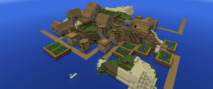 Сид для Minecraft PE: Маленький остров с деревней [1.0/0.16.1]