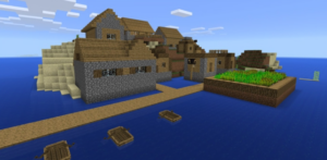 Сид для Minecraft PE: Маленький остров с деревней [1.0/0.16.1]