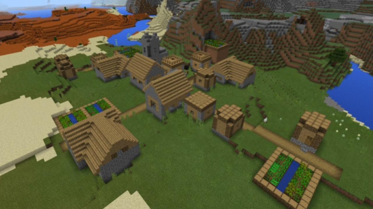 Сид для Minecraft PE: Столовые горы и деревни [1.0/0.16.1]