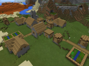 Сид для Minecraft PE: Столовые горы и деревни [1.0/0.16.1]