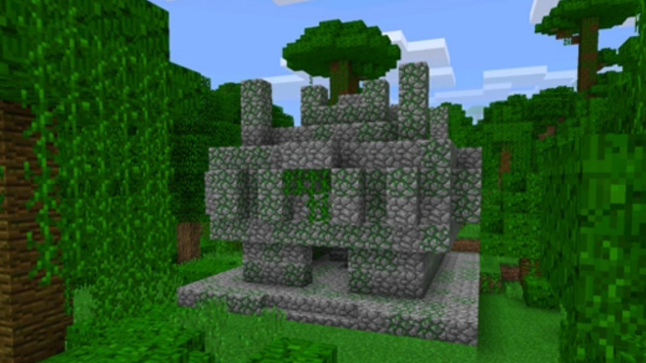 Сид для Minecraft PE: Древний Храм в джунглях возле спауна [1.0/0.16.1]