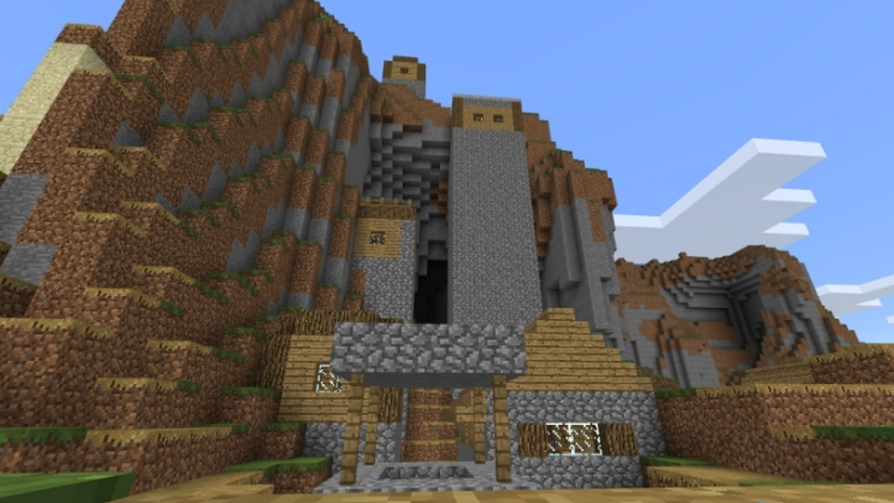 Сид для Minecraft PE: Деревня у утеса [1.1/1.0]