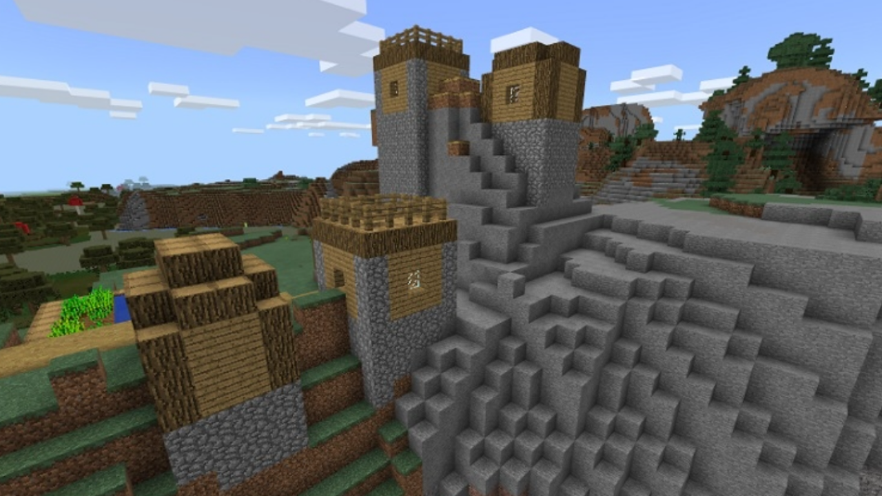 Сид для Minecraft PE: Деревня на горе [1.1/1.0]