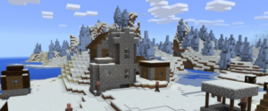 Сид для Minecraft PE: Деревня в биоме Ледяных шипов [1.1/1.0]