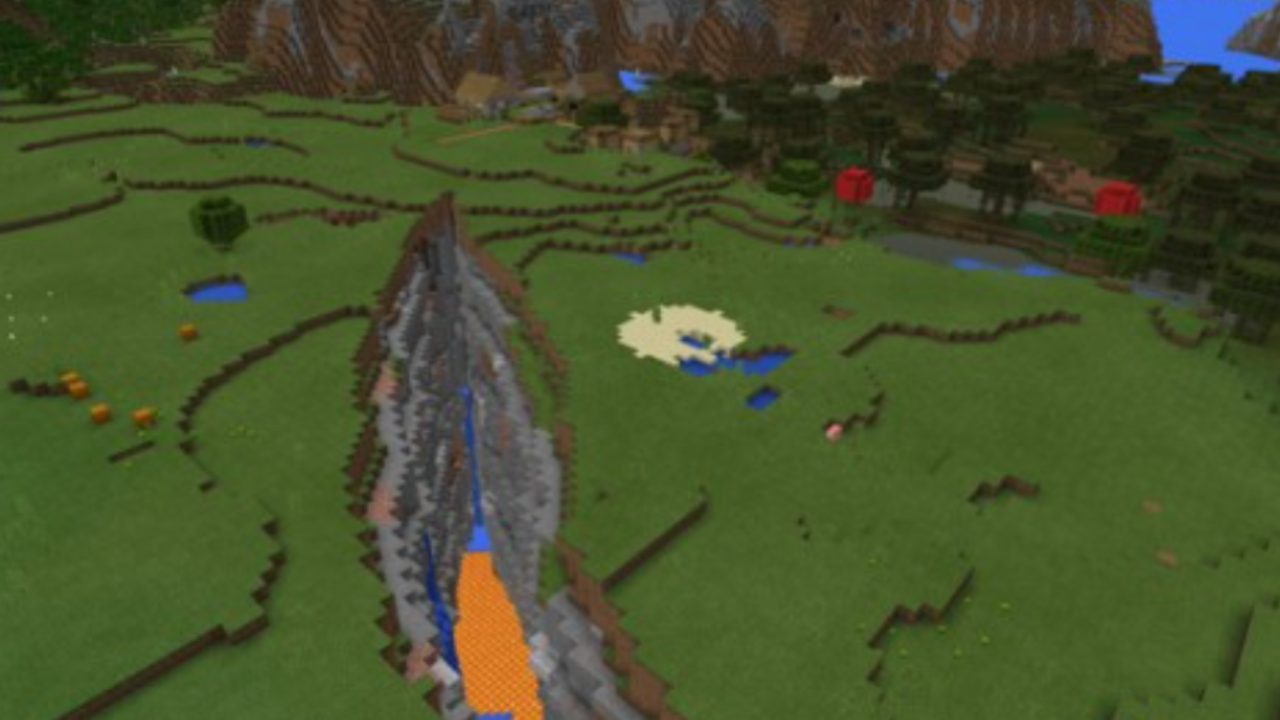 Сид для Minecraft PE: Огромный каньон и деревня [1.2+]