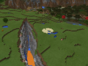 Сид для Minecraft PE: Огромный каньон и деревня [1.2+]
