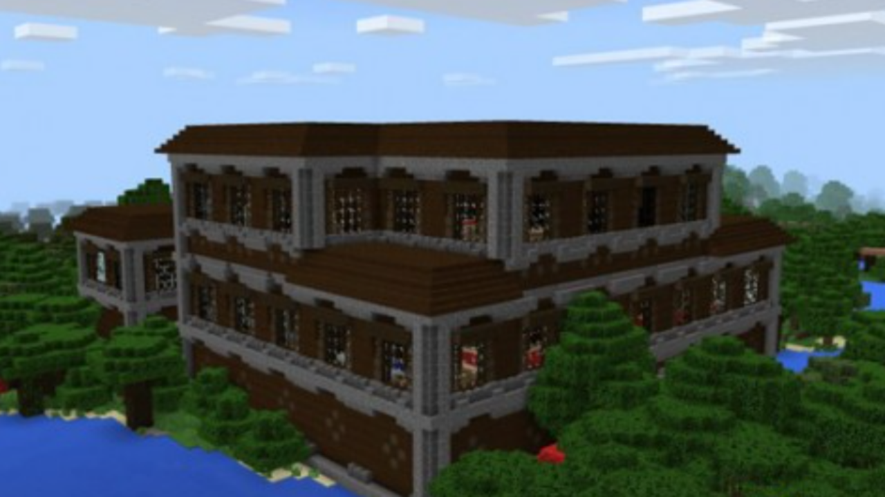 Сид для Minecraft PE: Лесной особняк рядом со спауном [1.1+]