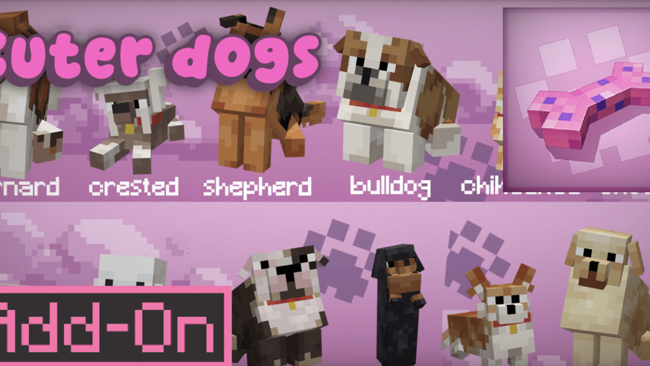 Мод Cuter Dogs для Minecraft PE