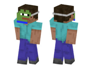 Скин Стива в маске лягушонка Пепе для Minecraft PE