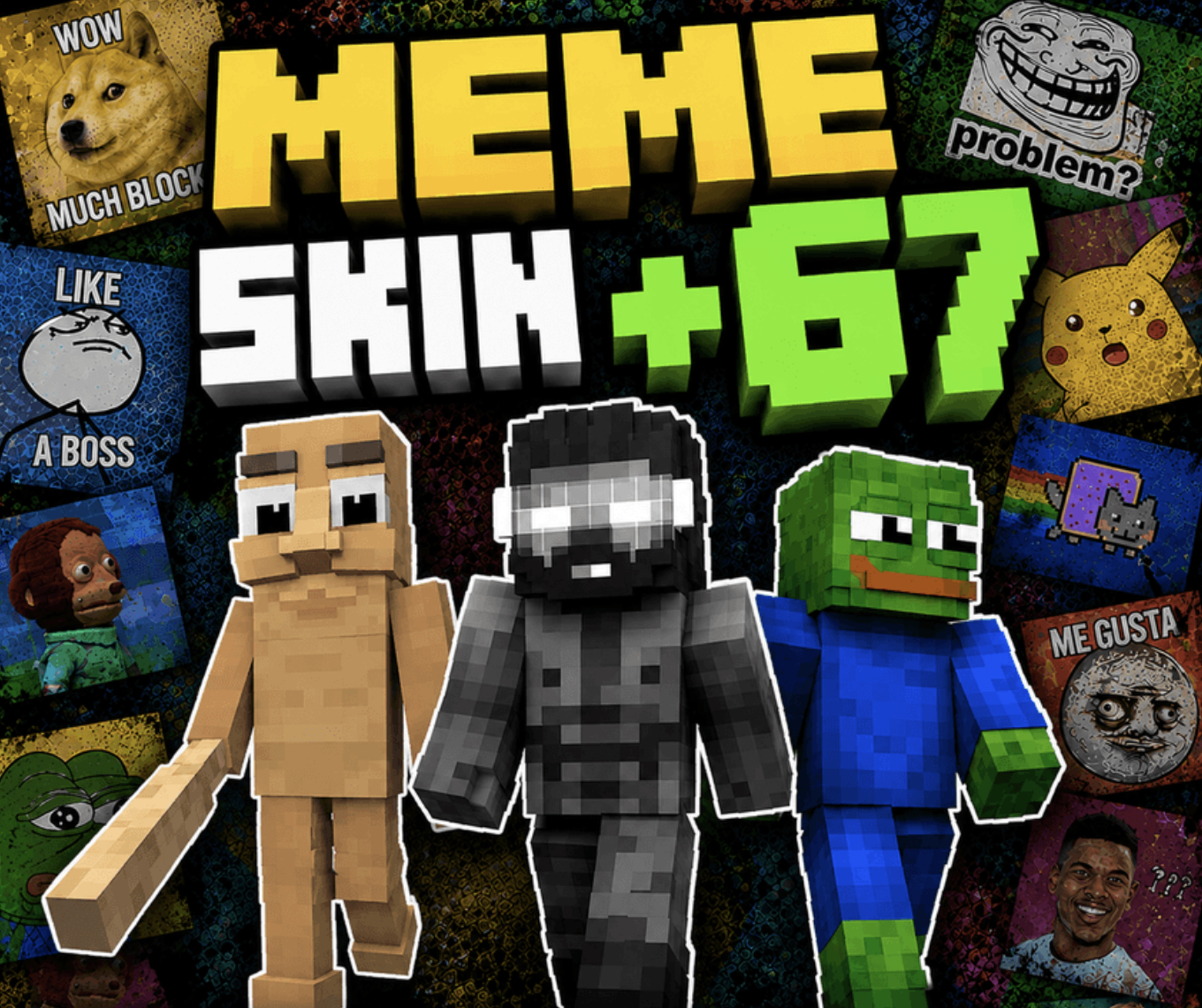 Скин-пак Best Meme Skin +67 для Minecraft PE — Modscraft - Скачать Моды ...